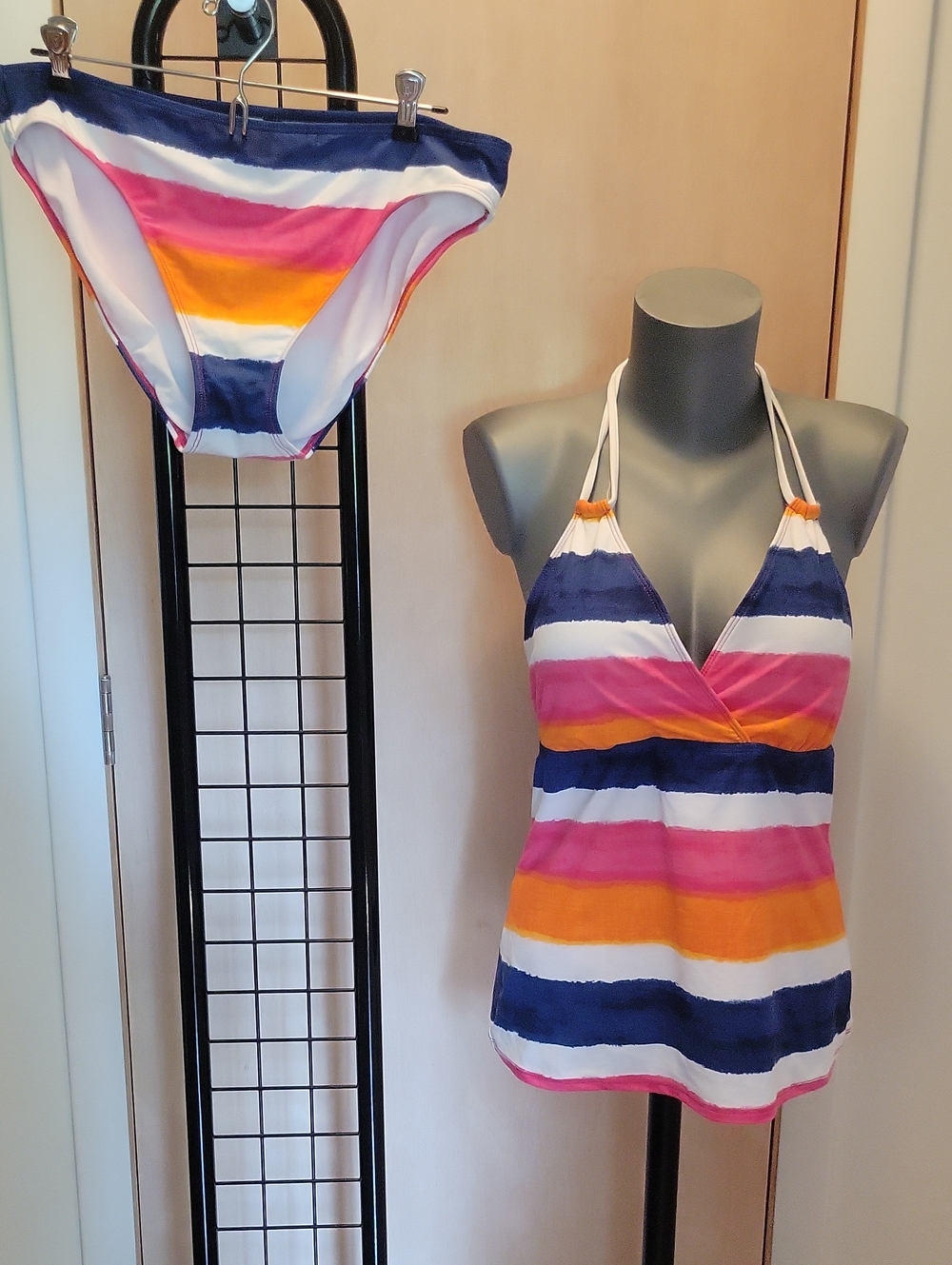 Ralph Lauren Tankini Swim Set 14 Blue/Pink/Orange/White